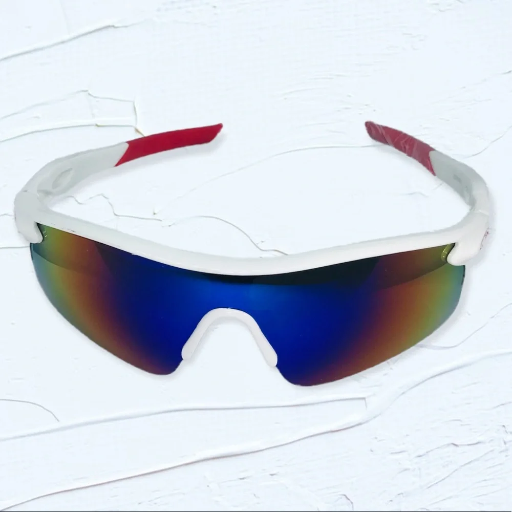 Red White & Blue Mirrored Sport Sunglasses UV400
